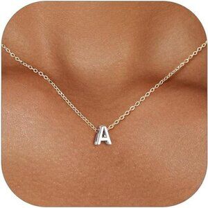 925Sterling Silver Initial Necklace for Women Dainty Letter Jewelry Personalized